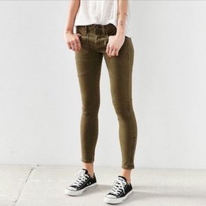 Urban Outfitters BDG Jefferson Moto skinny jeans size 28 olive 28" inseam